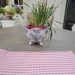 pink gingham fabric
