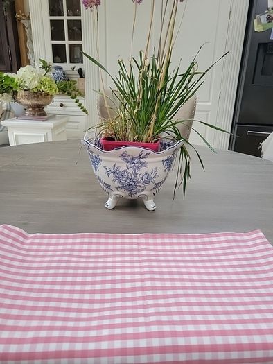 pink gingham fabric