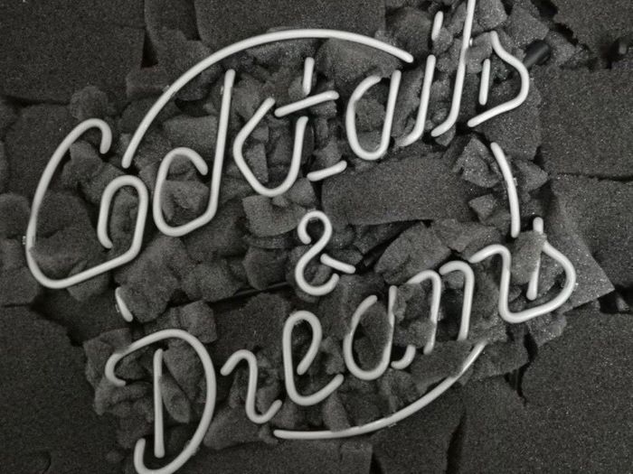 Cocktails and Dreams Real Glass Neon Light Sign Home Beer Bar Pub Recreation Room Game Room Windows Garage Wall Store Sign (17 inch x 14 inch Large)