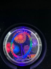 Ivory Coast LONDON EYE Landmarks at Night Ultraviolet 2 Oz Silver Coin 2000 Fr