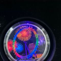 Ivory Coast LONDON EYE Landmarks at Night Ultraviolet 2 Oz Silver Coin 2000 Fr