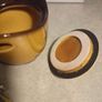 Vintage Japanese Pottery Tea Caddy Pot with Ship Design IN GOOD CONDITION. Image 7