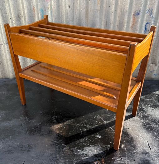 Mid Century Danish Teak Magazine Rack 1960s Scandinavian Modern Design ...