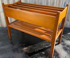 Mid-Century Danish Teak Magazine Rack , 1960s Scandinavian Modern Design