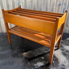Mid-Century Danish Teak Magazine Rack , 1960s Scandinavian Modern Design