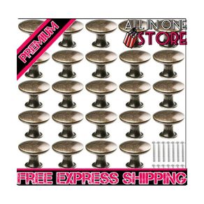 24 Pcs Cabinet Door Knobs Bronze Drawer Knobs with Screws Round Cupboard Handles Mushroom Shape Knobs Vintage Pull Handles for Kitchen Furniture Dresser Wardrobe Diameter 30mm (FREE POSTAGE)
