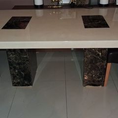 Solid Marble Dining Table And 6 Chairs