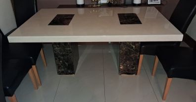 Solid Marble Dining Table And 6 Chairs