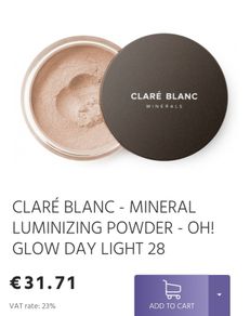 Clare Blanc mineral iluminizing powder glow no 28