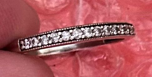 9ct White Gold Diamond Eternity Ring Size U 2grams 14 Diamonds 0.22ct