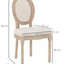 Set of 2 Dining Chairs Kitchen Chairs, Vintage Design, Vienna Straw Look, Natural + Cream Image 2