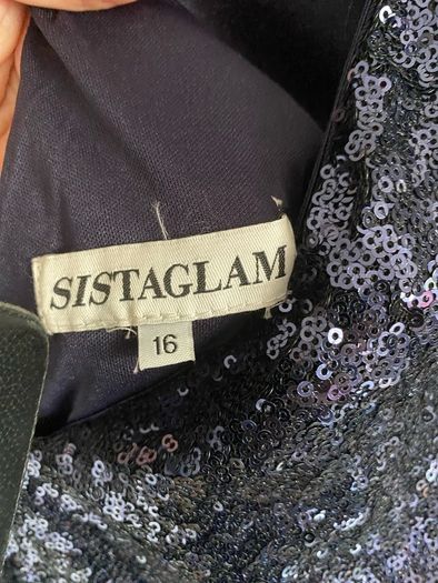 Sistaglam ladies midnight blue ladies sequins dress