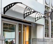 Door Awning, 75 x 195 cm Polycarbonate Cover for Window, Front Door, Outdoor, Patio, UV Rain Snow Protection Shelter, Clear