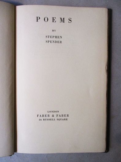 1935, Poems By Stephen Spender