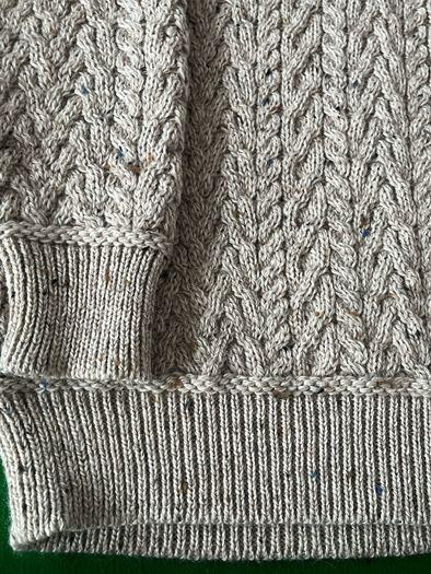 Aran Crafts Celtic Jacquard Zip Sweater | Oatmeal size L