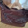 Stunning Lulu Guinness Designer Maroon Patent Leather Bag Image 5