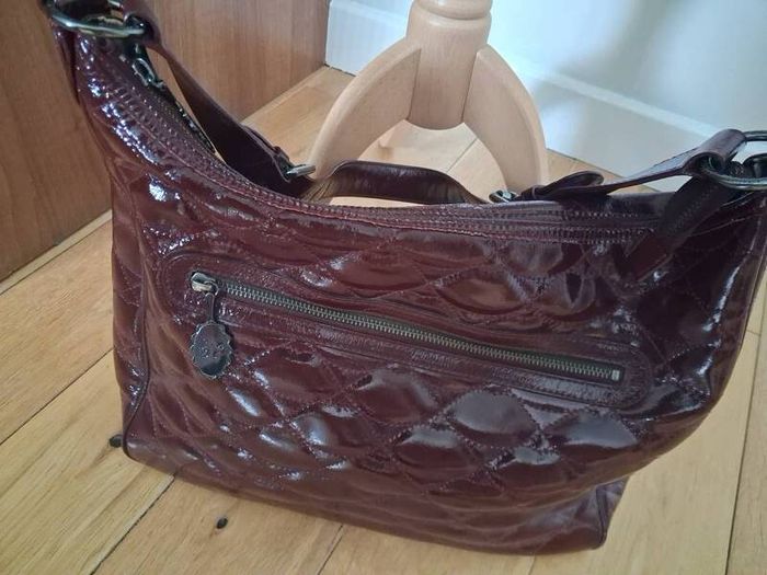 Stunning Lulu Guinness Designer Maroon Patent Leather Bag