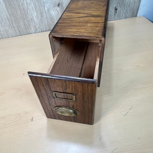 Victorian Oak Index Card Drawer - Large - 50cm x 17cm x 24cm