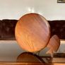 Vintage Teak Mid Century Divided Serving Platter Carved Handle Retro Stylised Fish Image 8