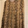 Oui Snakeskin Print Long Sleeve Blouse / Shirt (Tan / Brown) Image 5