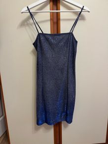 Sparkly navy blue mini dress, Size S