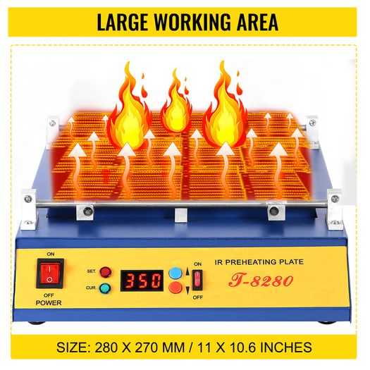 Board Preheater Hot Plate 0-450 Celsius Solder Repair BGA Soldering Rework Station 1600W IR Preheating Oven