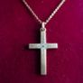 Antique Gold Plated  Cross Pendant Chain Necklace (antique chain clasp) length 17" - 4,7g Image 5