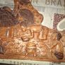 Beautiful Large Old Hand-Carved Wood Panel Indonesian Rural Village Life Scene Sculpture. Post Available, Beautifully carved from a single piece of wood Ideal for Home or Stage Movie Props Image 4