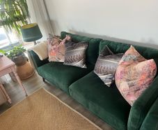 Green Velvet 3 Seater Sofa