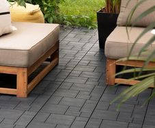 10 Pack Garden Composite Interlocking Decking Tiles Recycled Material 30 x 30cm