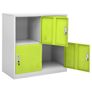 Locker Cabinet Light Grey and Green 90x45x92.5 cm Steel Image 3