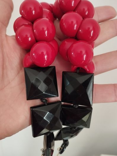 Vintage red and black necklace.