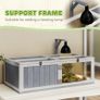 Wooden Tortoise House with Lamp Holder, Clear Windows, Openable Tops, Built-In Tray, Light Grey Image 4