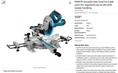 Makita LS0815FLN/2 240V 216mm Slide Compound Mitre Saw