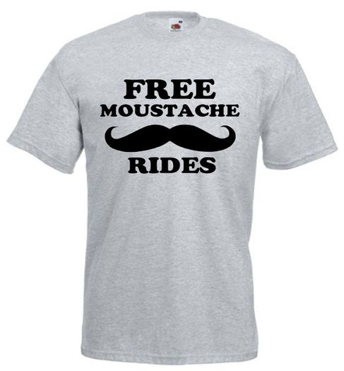 Free Moustache Rides  Mens funny rude t-shirts