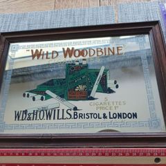 Old " Wild Woodbine " cigarette mirror