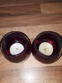 Red M&S Tea Light/Voltive Holders