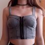 Corset style denim look crop top-UK 6/8 Image 6