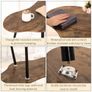 Cloud Shape Coffee Table Modern Industrial Style Coffee Tables Wood Irregular Center Table Floor Table Mid Century Style Decorative Furniture for Living Room Office Retro Brown Image 3