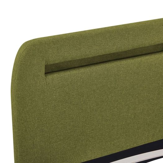 Bed Frame with LED Green Fabric 150x200 cm