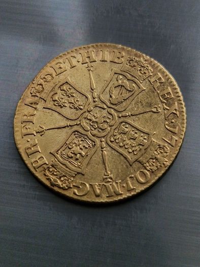 1701 William 3rd Full Gold Guinea. Beautiful and Scarce.