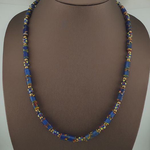 Vintage Venetian Style Floral Glass Beads Necklace