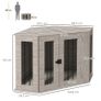 Dog Crate, Dog Cage, Corner Design, with Lock, 1 Cushion, 104 x 55 x 63 cm, Brown Image 4