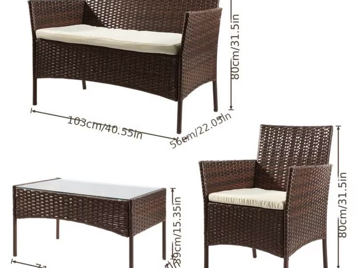 Garden Furniture Set 4pcs (Free Delivery)