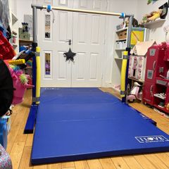 Adjustable Gymnastics High Bar and Gymnastics Mat