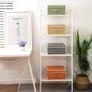 Foldable Clothing Storage Basket case with Handle for Closet, Bedroom, Home, 33.5L x 31.75W x 17.5H cm 4 mixed colors Image 4