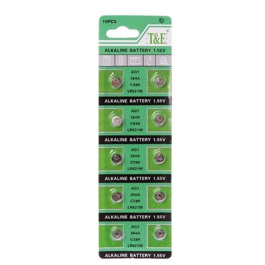AG1 / LR621 / 364 Alkaline Button Cell Batteries | 1.5V | 10 Pack | Brand New