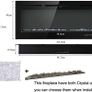 Electric Fireplace Touch Screen Glass Panel Colorful Flame Insert Wall Mounted Heater 1800W(102CM, Black) Image 2