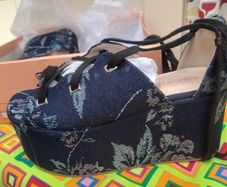 Public desire platform denim sandals