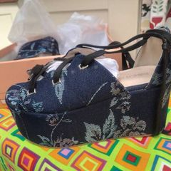 Public desire platform denim sandals